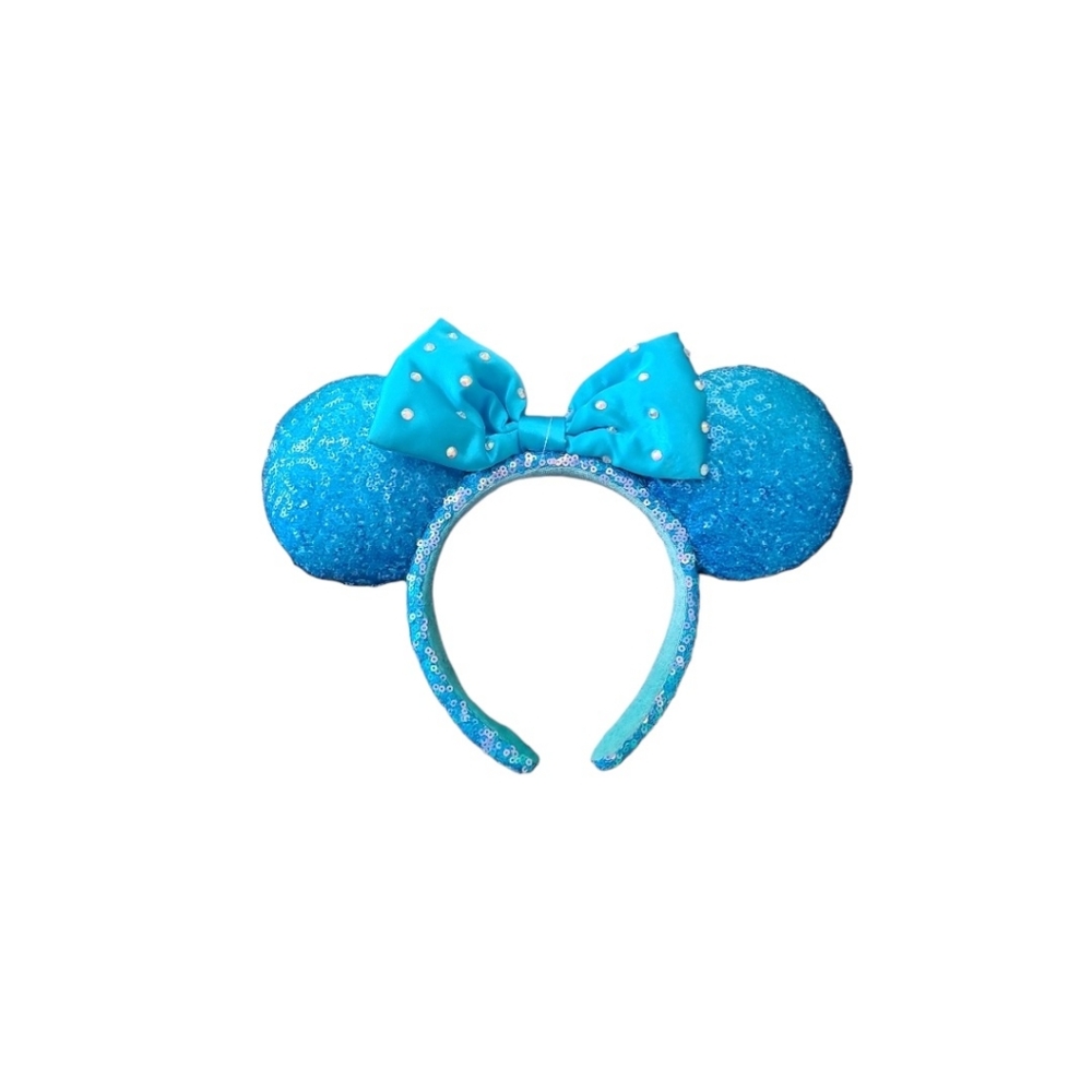 Disney Minnie Ears Aqua Sequins Headband